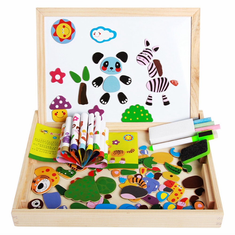 새로운 드로잉 글쓰기 보드 양면 퍼즐 드로잉 보드 아기 어린이 조기 교육 개발 지능 장난감 선물